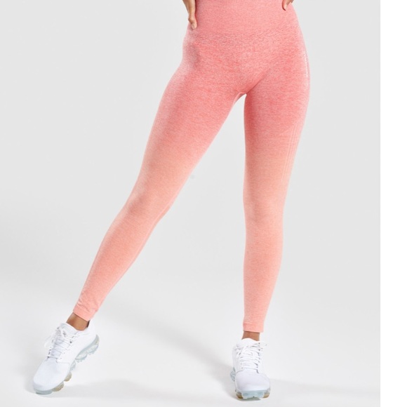 Gymshark Ombré Seamless Leggings- Peach Coral - Picture 5 of 6
